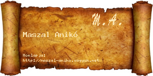 Maszal Anikó névjegykártya